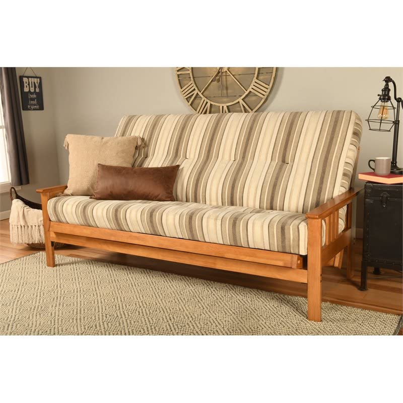 Kodiak Furniture Monterey Butternut Wood Futon with Parma Gray Mattress
