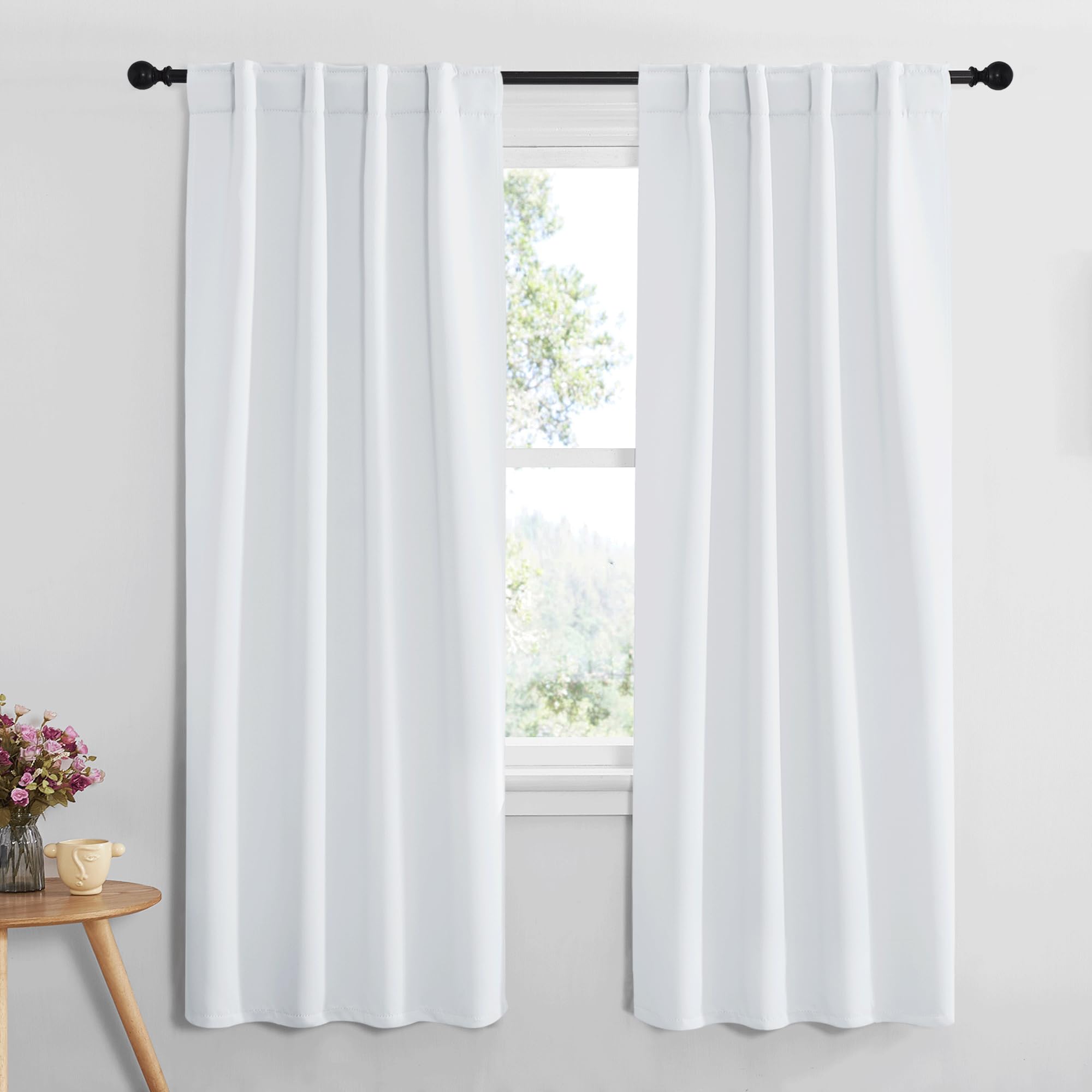 Nicetown Living Room Darkening Curtains - (Cloud Grey Color) W34 X L72, Set Of 2, Home Decor Room Darkening Thermal Insulated Drapery Panels For Office/School/Hospital Window