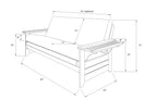 Kodiak Furniture Phoenix Full Size Futon in Espresso Finish with Storage Drawers, Linen Cocoa