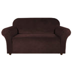 Turquoize Velvet Loveseat Covers Stretch Love Seat Couch Covers For 2 Cushion Couch Velvet Sofa Cover With Non Slip Elastic Bott