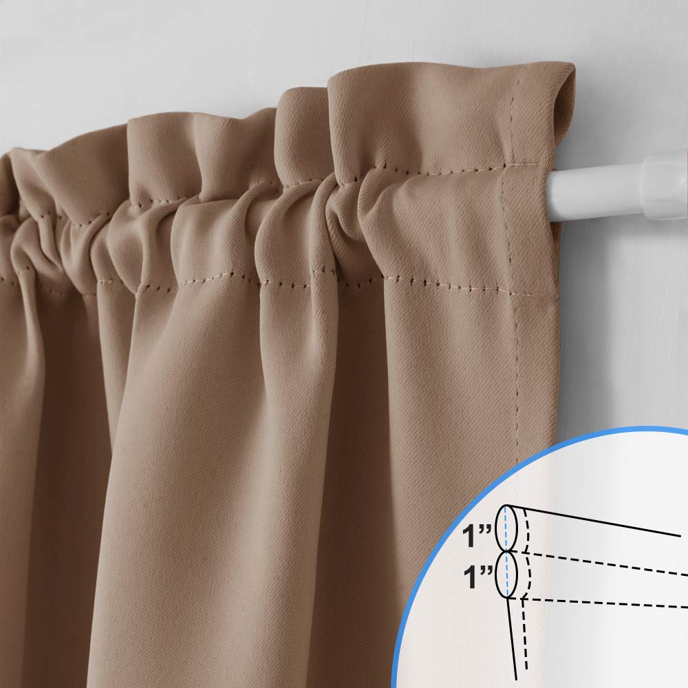Nicetown Blackout Sliding Door Curtains - Total Privacy Thermal Door Curtain Panel Blind And Shade For French Sidelight Door (1 Piece, W25 X L72, Cappuccino)