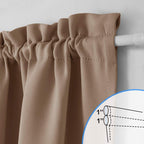 Nicetown Blackout Sliding Door Curtains - Total Privacy Thermal Door Curtain Panel Blind And Shade For French Sidelight Door (1 Piece, W25 X L72, Cappuccino)