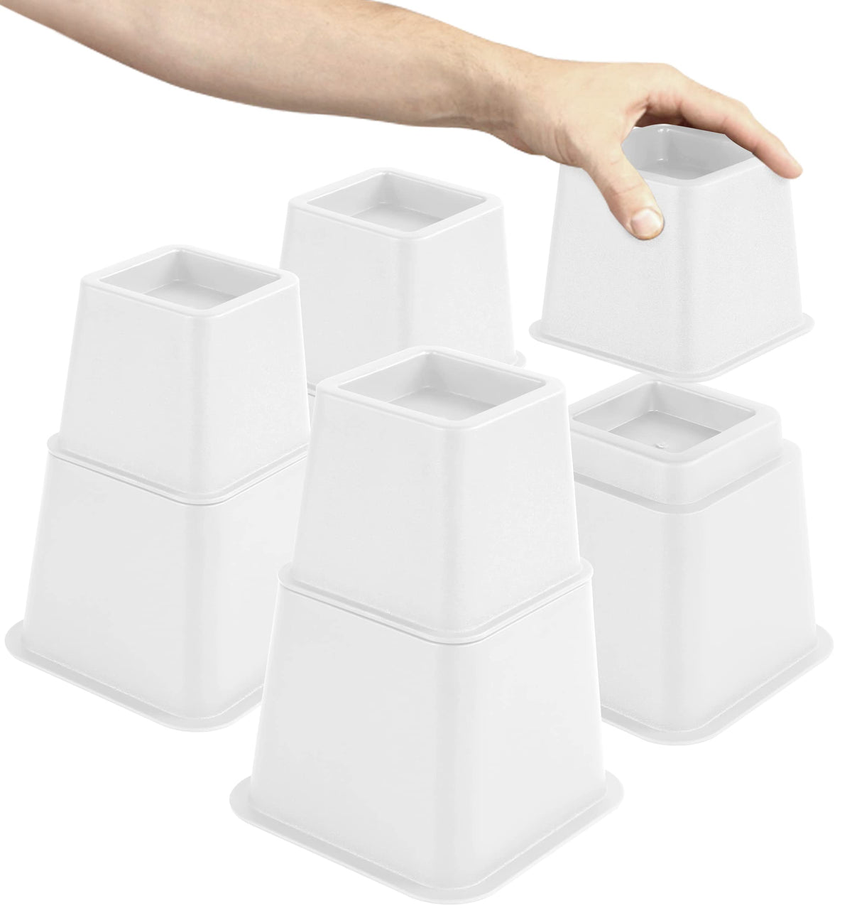 Utopia Bedding Adjustable Bed Furniture Risers - Elevation In Heights 3, 5 Or 8 Inch Heavy Duty Risers For Beds - Supports Up To