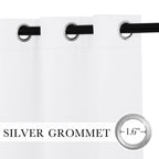 Ryb Home White Living Room Curtains 54 Inch Length, Room Darkening Privcay Curtain Panels Small Window Treatment For Bedroom Clo