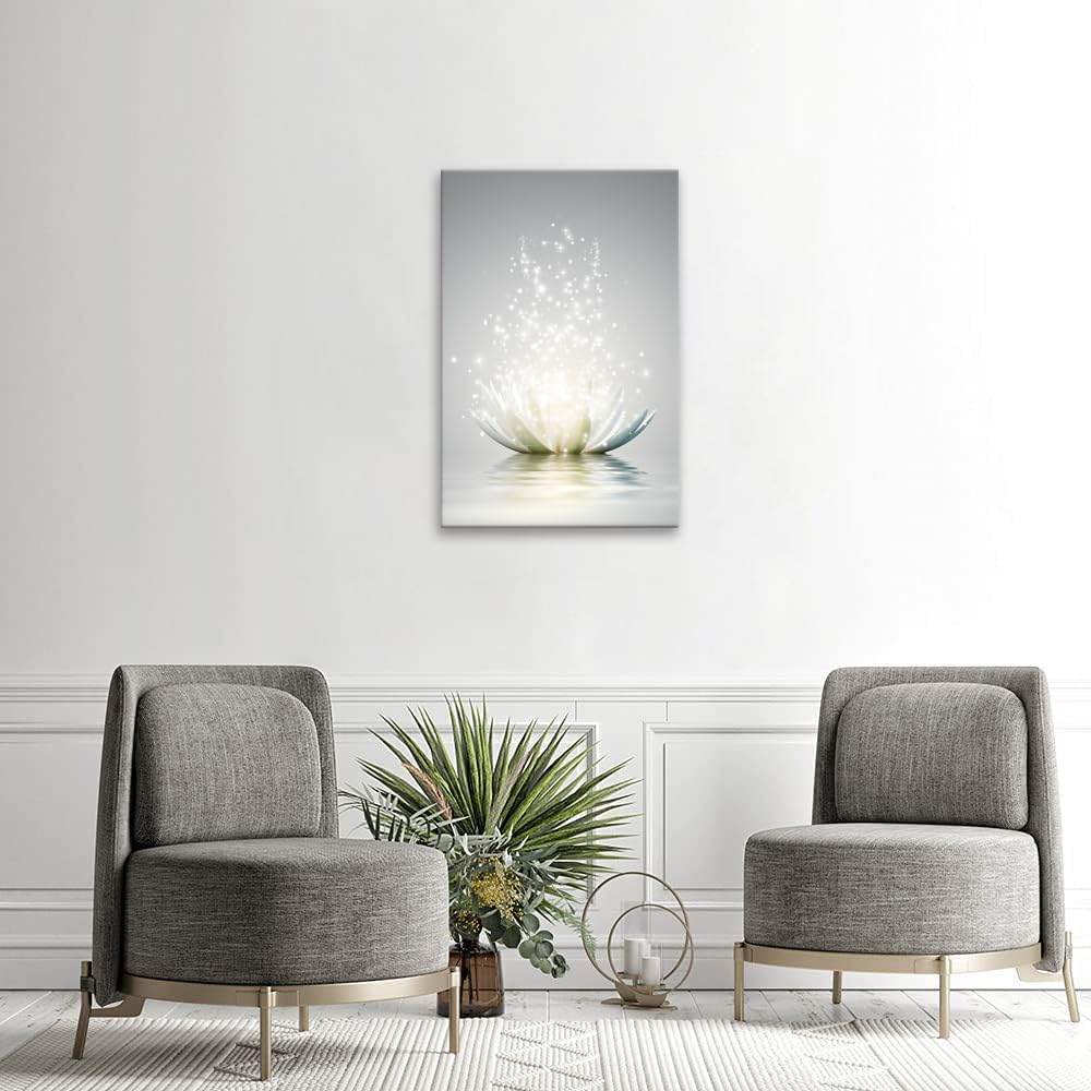 Lotus Floral Canvas Prints Art For Zen Office Wall Art Meditation Pictures Modern Artwork Poster For Zen Wall Spa Photo Yoga Roo