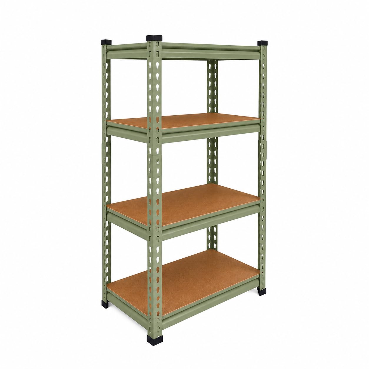 Bonkaso Adjustable 4Shelf Metal Storage Rack | HeavyDuty Steel Boltless Rivet Utility Shelving Unit For Garage, Kitchen & Offi
