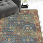 HomeRoots Decor 7'6-inch x 9'6-inch Jute Blue/Red Area Rug
