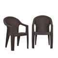 Nilkamal Plastic Chair For Living Room With Arm |Set Of 2 | 3 Year Warranty | For Home, Living Room, Outdoor | Season Rust Brown