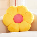 Kcvvcr Yellow Flower Pillow, Cute Decorative Flower Shaped Throw Pillow With Faux Rabbit Fur, 14.9'' Soft Flower Plush Throw Pil