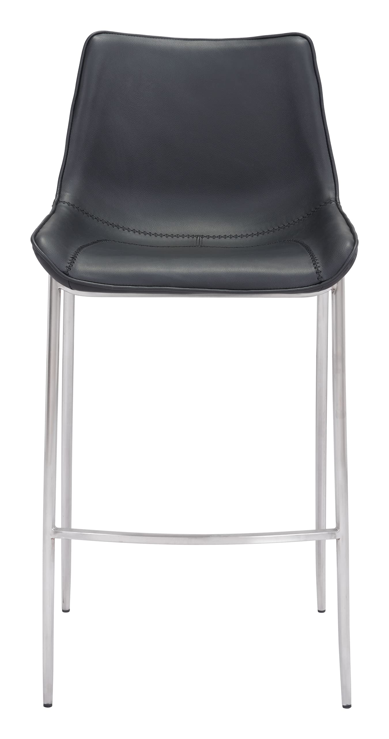 Magnus Bar Chair (Set of 2) Black & Silver