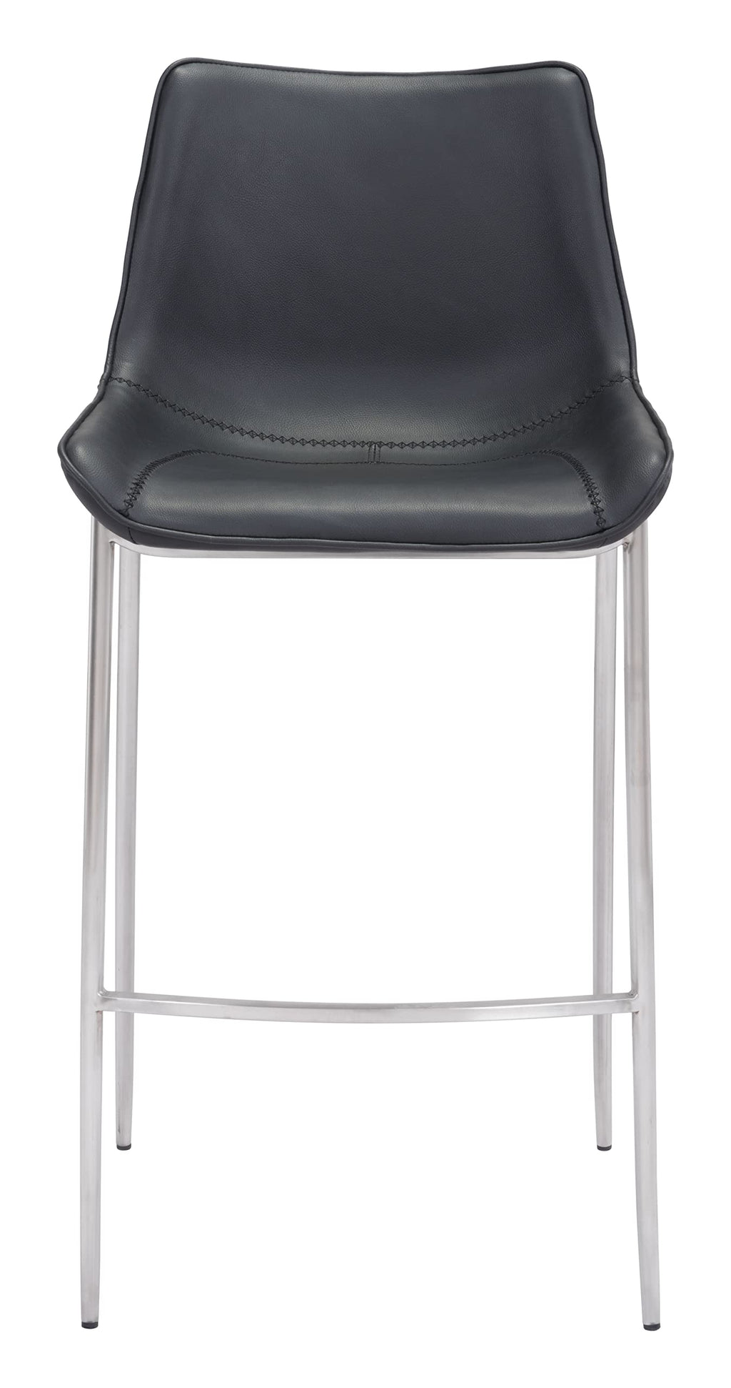 Magnus Bar Chair (Set of 2) Black & Silver