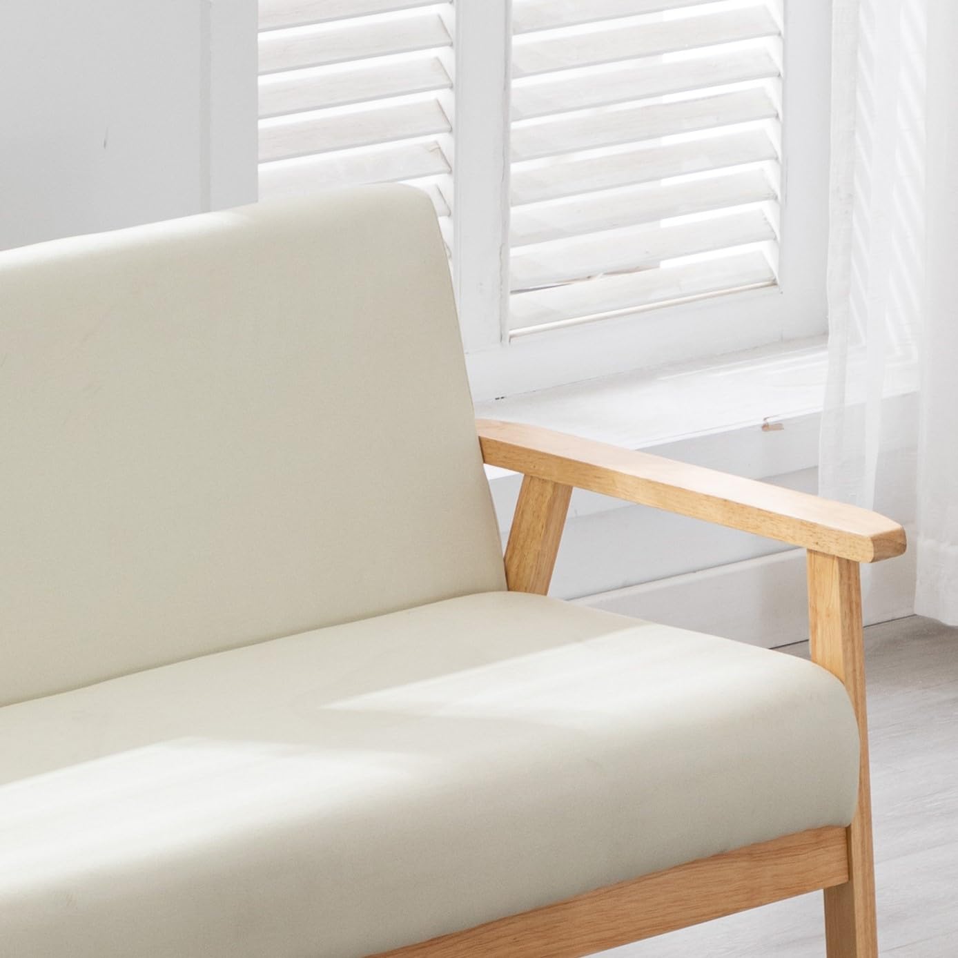 Bahamas 45&Quot; W Beige Linen Fabric Loveseat