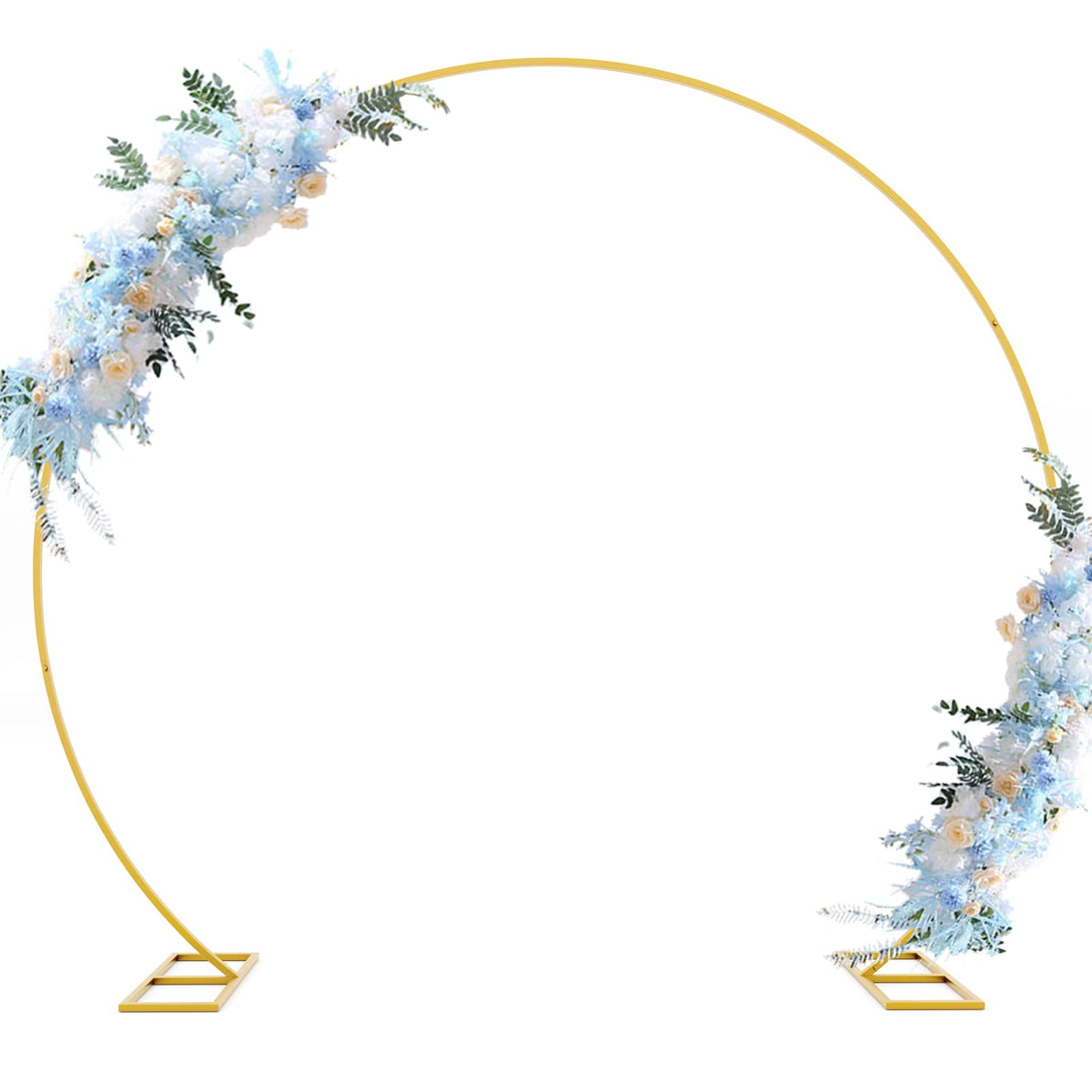 Fomcet 8Ft Gold Round Backdrop Stand Circle Balloon Arch Frame Large Metal Wedding Arch For Anniversary Birthday Party Valentine