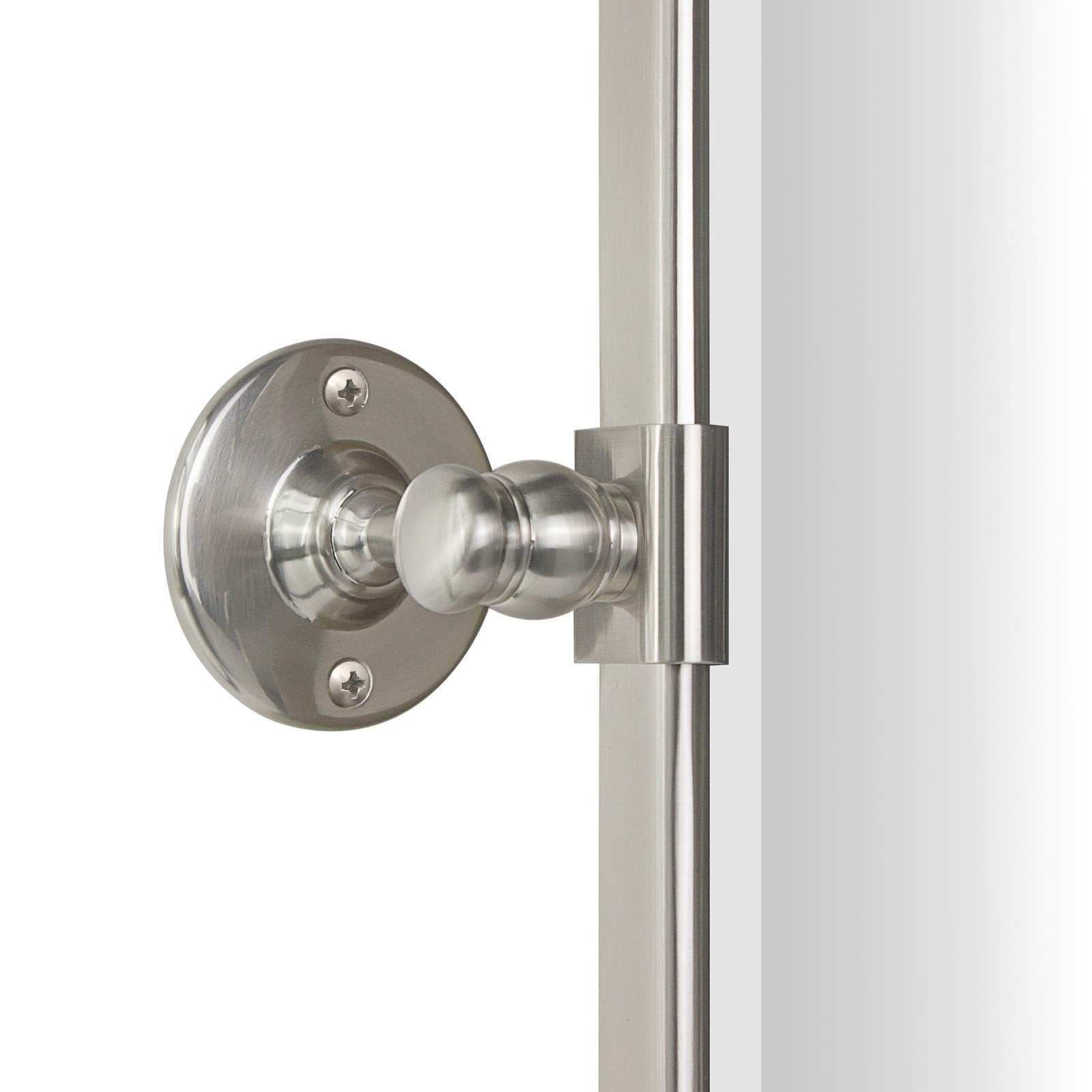 Tehome 40X30'' Brushed Nickel Horizontal Pivot Mirror 30X40'' Metal Framed Rectangle Tilting Beveled Vanity Mirrors For Wall