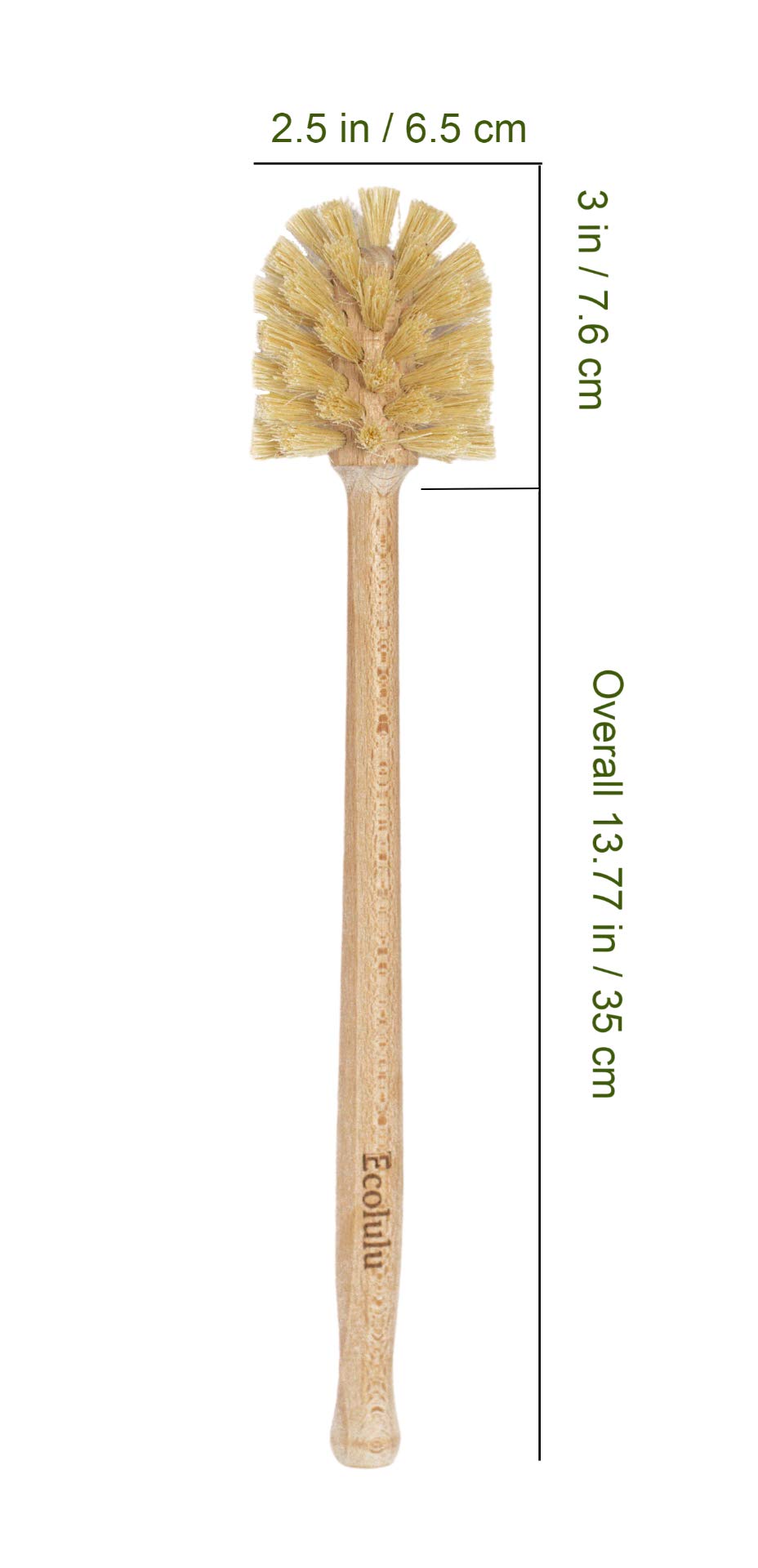 Ecolulu Eco Friendly Toilet Brush, 2 Pack Wood Toilet Brush Made Of Beechwood, Strong Hemp Bristles With 360 Cleaning Power, Bio