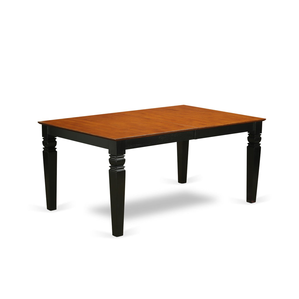 East West Furniture Lgno5-Bch-W 5 Piece Dining Room Table Set Includes A Rectangle Wooden Table With Butterfly Leaf And 4 Kitchen Dining Chairs, 42X84 Inch, Black & Cherry