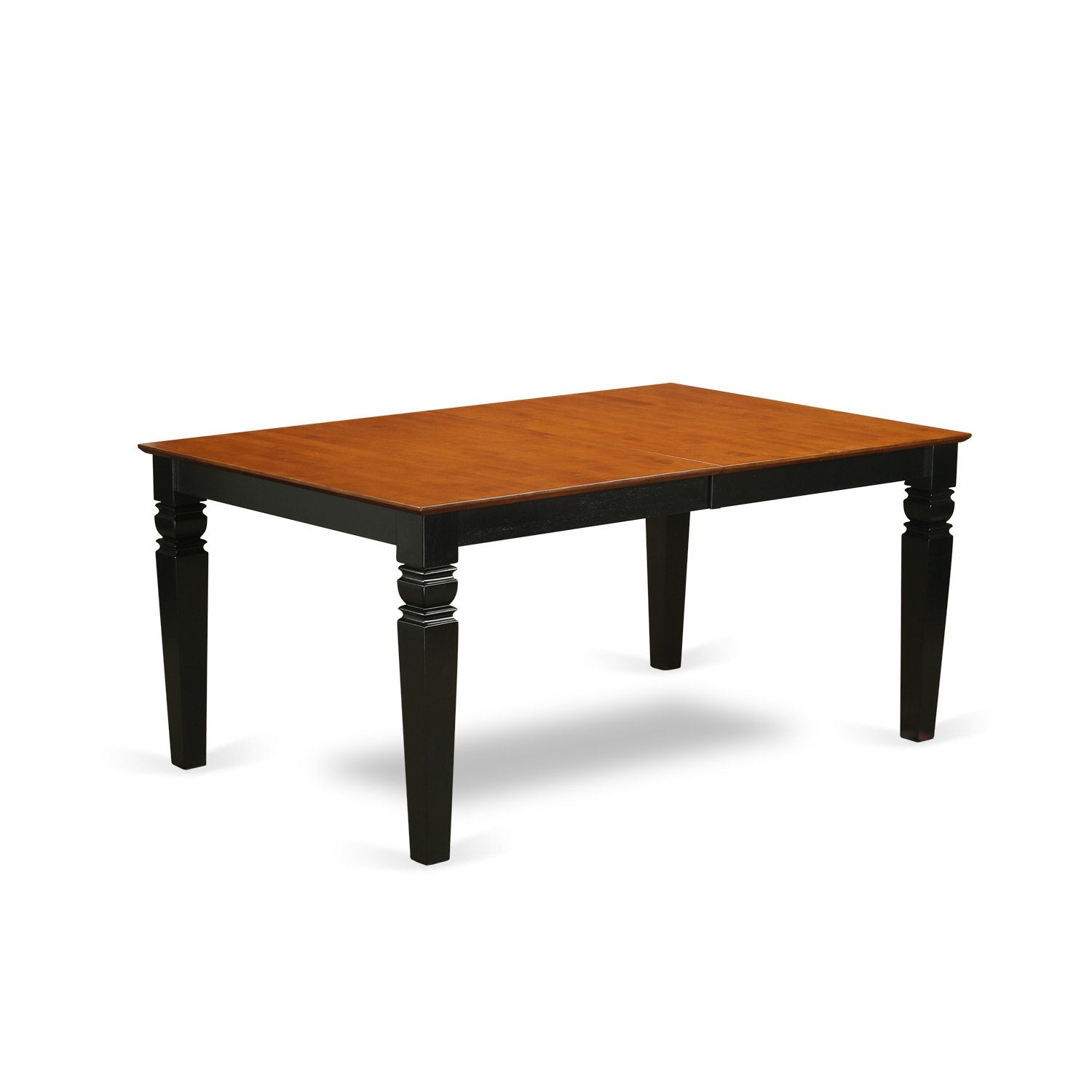 East West Furniture LGPF5-BCH-C 5 Piece Modern Dining Table Set Includes a Rectangle Wooden Table with Butterfly Leaf and 4 Linen Fabric Dining Room Chairs, 42x84 Inch, Black & Cherry