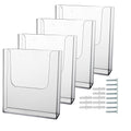 Zavekia Acrylic Brochure Holder, 4 Packs 8 X 11.5 Inches Brochure Holder Wall Mount Flyer Holder Clear Literature Holders Magazi