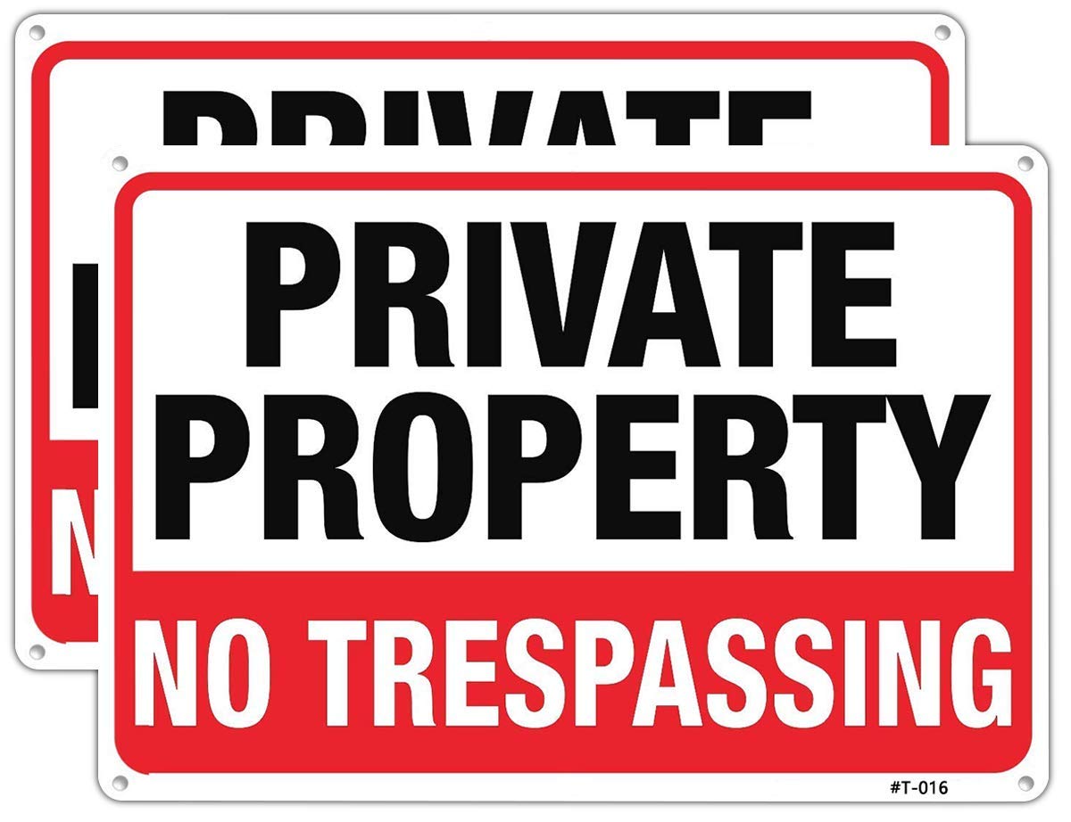 Large Private Property No Trespassing Sign14'X10' Rust Free Aluminum,Uv Ink Printing,Durable/Weatherproof Up To 7 Years Outdoo