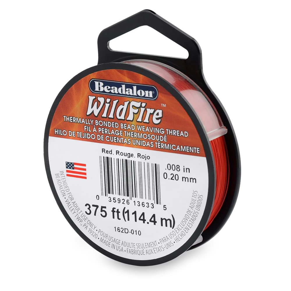 Beadalon Wildfire, 008 In, 020 Mm, Break Strength 12 Lb  55 Kg, Red, 125 Yd  114 M