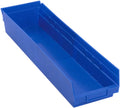 Quantum Storage Systems QSB106BL 8-Pack 4 Hanging Plastic Shelf Bin Storage Containers, 23-5/8 x 6-5/8 x 4 , Blue