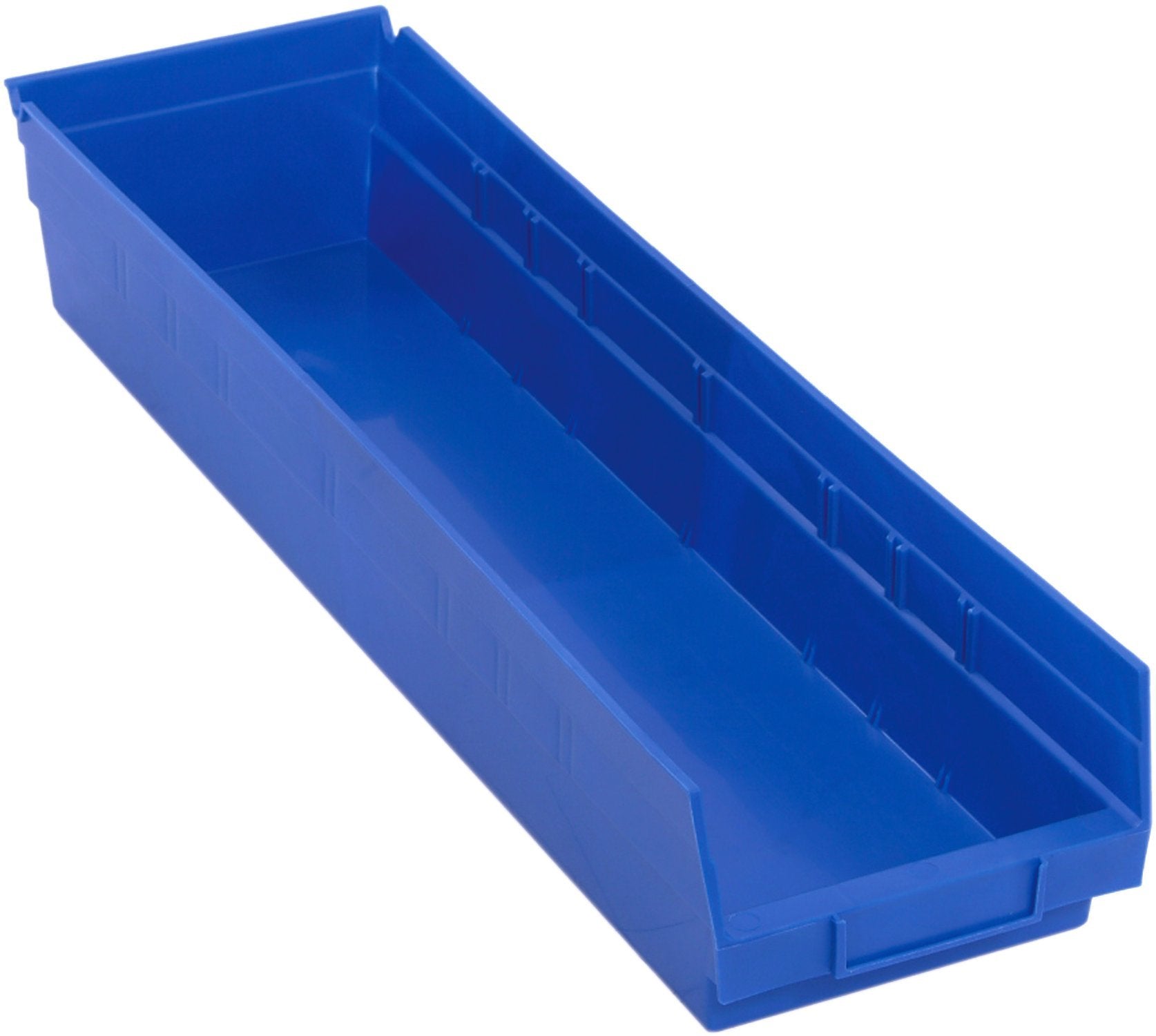 Quantum Storage Systems QSB106BL 8-Pack 4 Hanging Plastic Shelf Bin Storage Containers, 23-5/8 x 6-5/8 x 4 , Blue