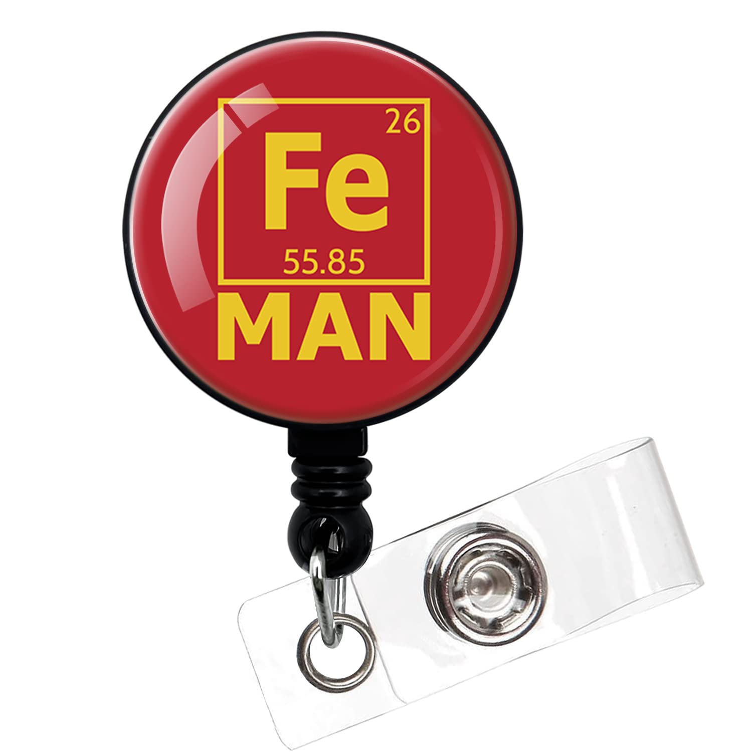 Fe Man,Funny Badge Reel,Retractable Id Card Badge Holder With Alligator Clip,Decorative Custom Badge Holder,Nurse Badge Reel,Sui