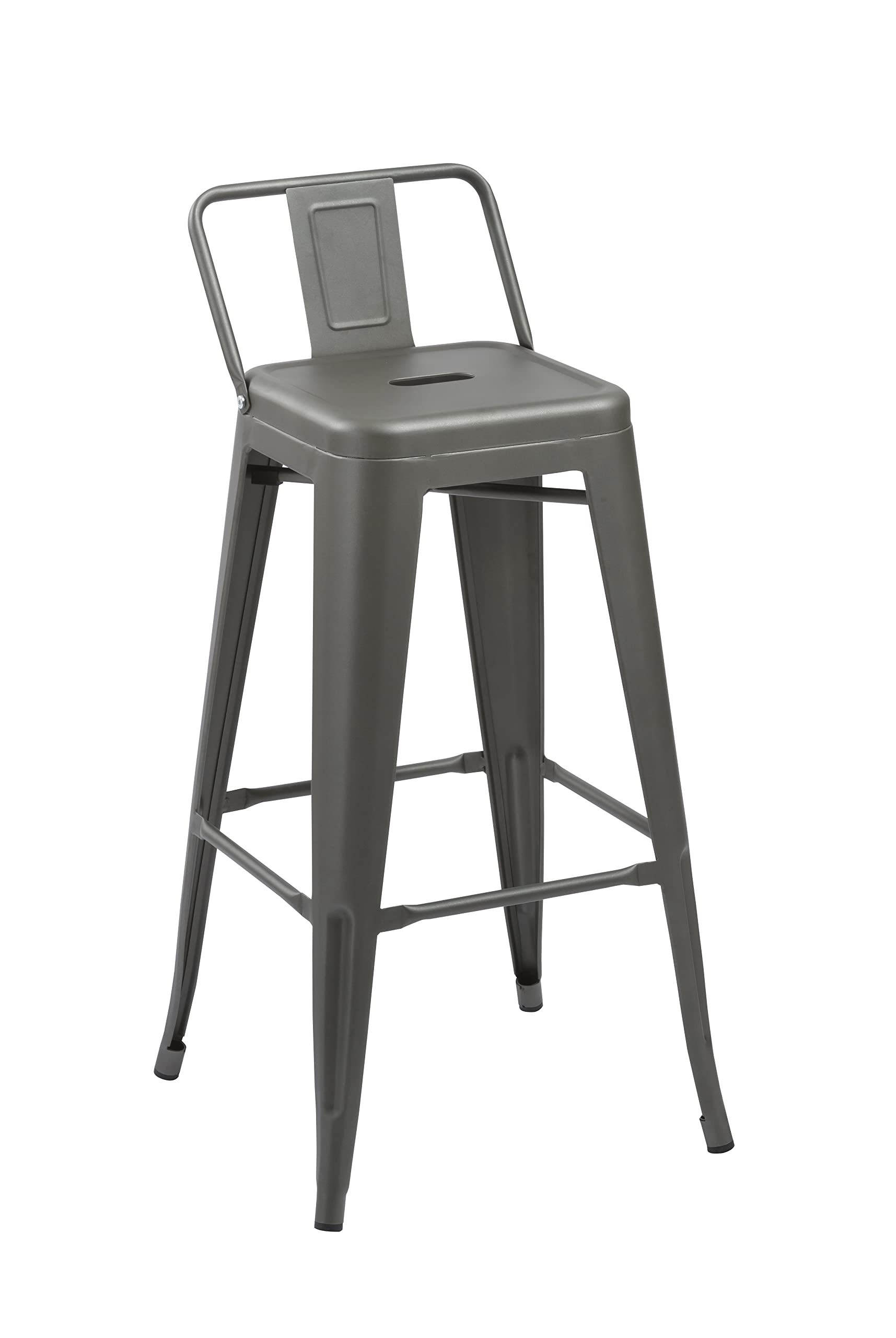Neos Modern Furniture Gunmetal 30&quot; Metal Barstool with Backrests Set of 4