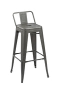 Neos Modern Furniture Gunmetal 30" Metal Barstool with Backrests Set of 4