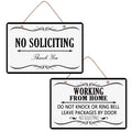 Working From Home Sign,Do Not Knock Or Ring Bell Leave Packages At Door No Soliciting Pvc Sign For Front Door Home Based Busines