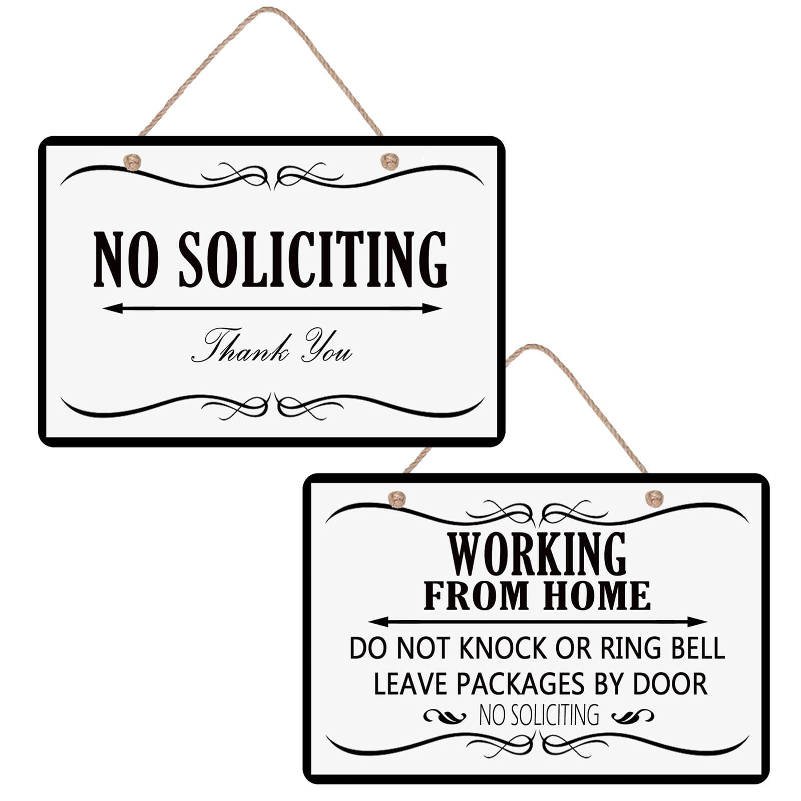 Working From Home Sign,Do Not Knock Or Ring Bell Leave Packages At Door No Soliciting Pvc Sign For Front Door Home Based Busines