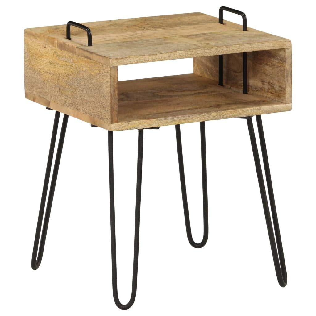 Jinxuny Bedside Table Solid Mango Wood 15.7&quot;x13.4&quot;x18.5&quot;