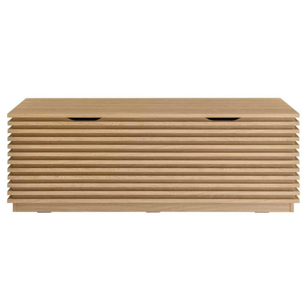 Modway Render 47&Quot; Wood Grain Storage Bench In Oak