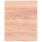 vidaXL Solid Oak Wood Wall Shelf - Light Brown, Versatile Use, Handmade Rustic Style, 15.7"x19.7"x(0.8"-1.6"), Max Load 44.1 lbs