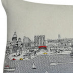 HomeRoots Cream 35' White Milwaukee Daylight Skyline Lumbar Decorative Pillow