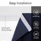 Muamar 2Pcs Blackout Curtains Privacy Curtains 63 Inch Length Window Curtains,Easy Install Thermal Insulated Window Shades,Stick