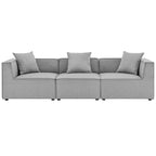 Modway Eei-4379-Gry Saybrook Outdoor Patio Upholstered 3-Piece Sectional Sofa, Gray