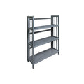 Casual Home 3-Shelf Folding Stackable Bookcase (27.5 Wide)-Slate Gray