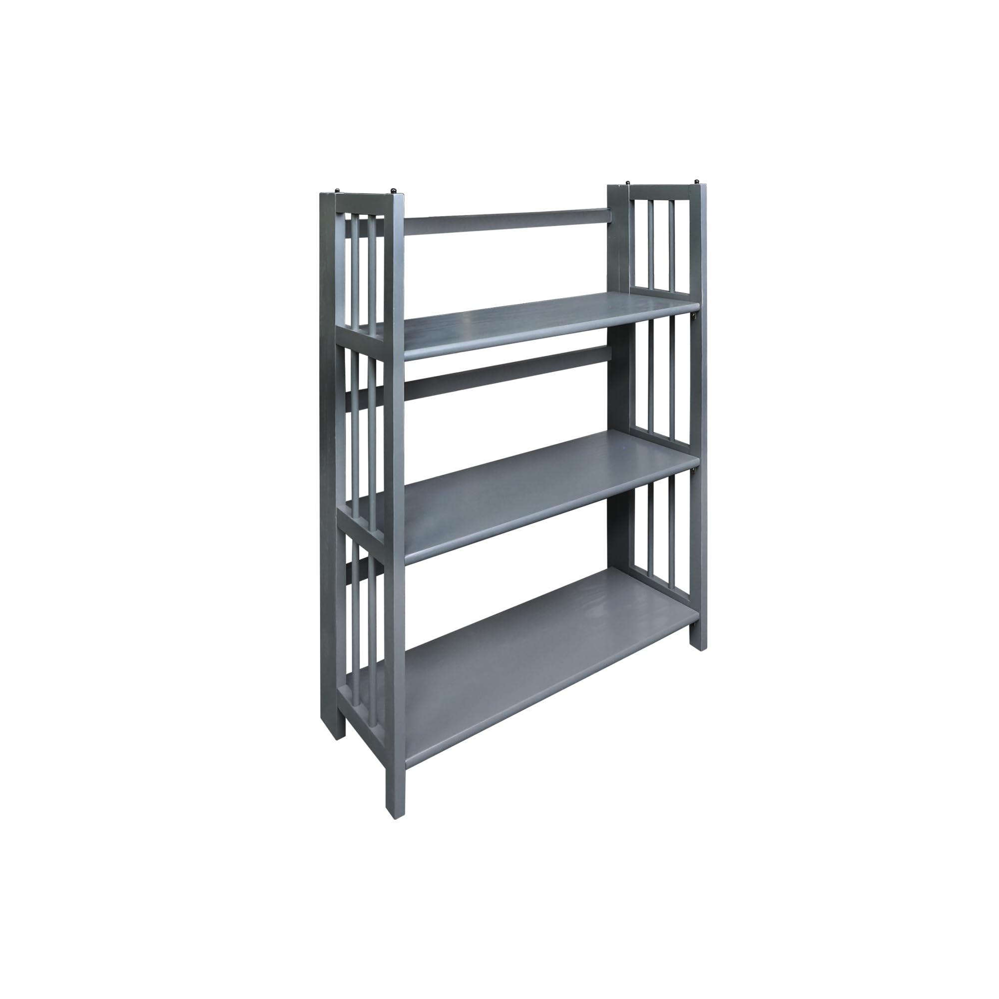 Casual Home 3-Shelf Folding Stackable Bookcase (27.5 Wide)-Slate Gray