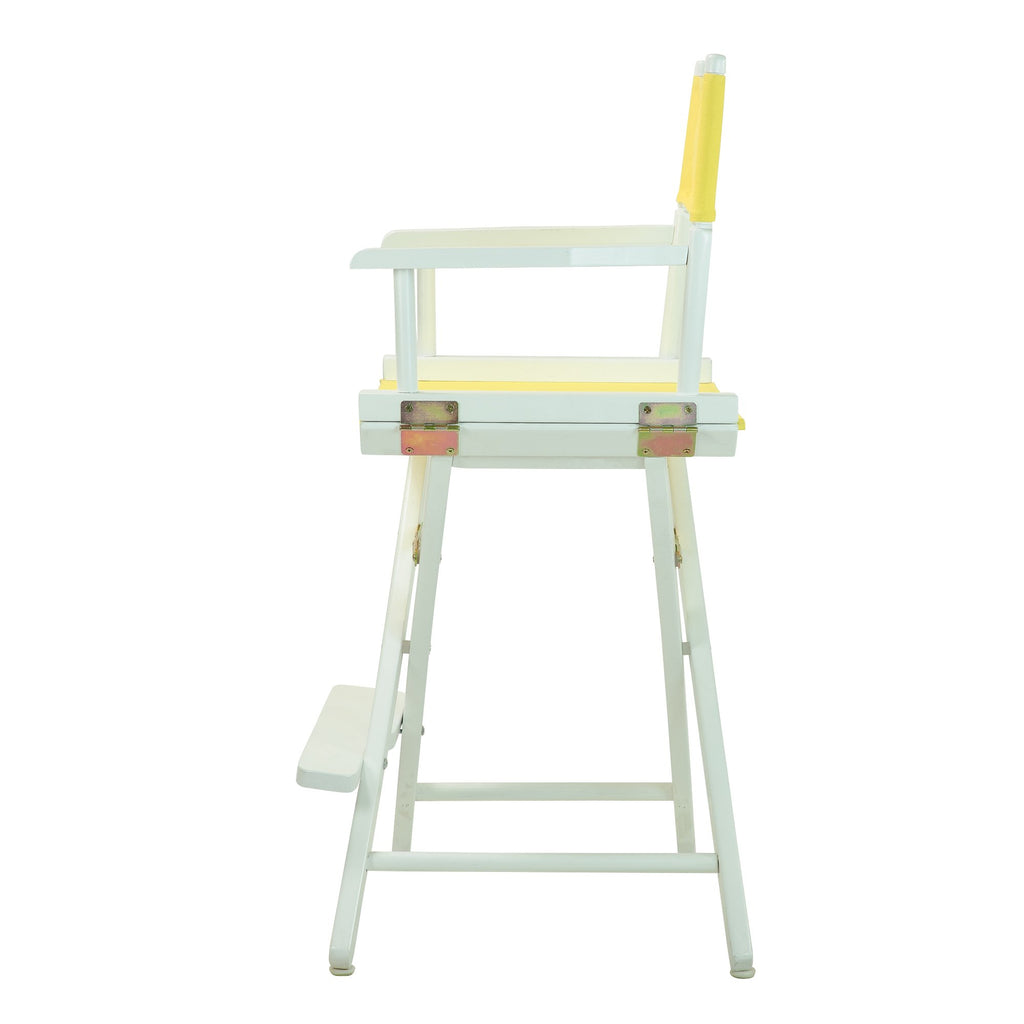 Casual Home 24" Director'S Chair White Frame With Yellow Canvas, Counter Height