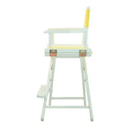 Casual Home 24" Director'S Chair White Frame With Yellow Canvas, Counter Height