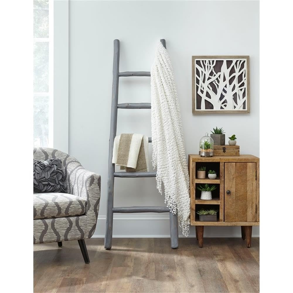 Progressive Furniture Millie Wood Blanket Ladder In August Gray