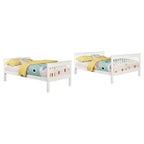 Coaster Home Furnishings Chapman Transitional Wood Twin Over Full Size Bunk Bed Frame with Ladder and Guardrails Fully Slatted Mattress Ready Foundation White 460260