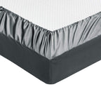 Treely 6 Piece Satin Sheets King Size Silky Smooth Grey Satin Sheet Set With Deep Pocket, Satin Fitted Sheet, Flat Sheet, 4 Sati