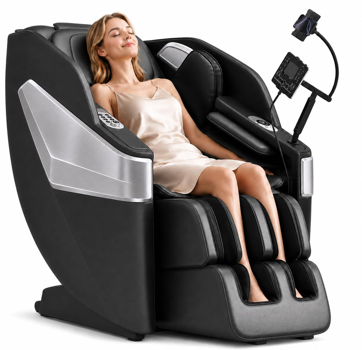 Redcamp Full Body Massage Chair,Zero Gravity,SL Track,3D Massage,Heat,Black