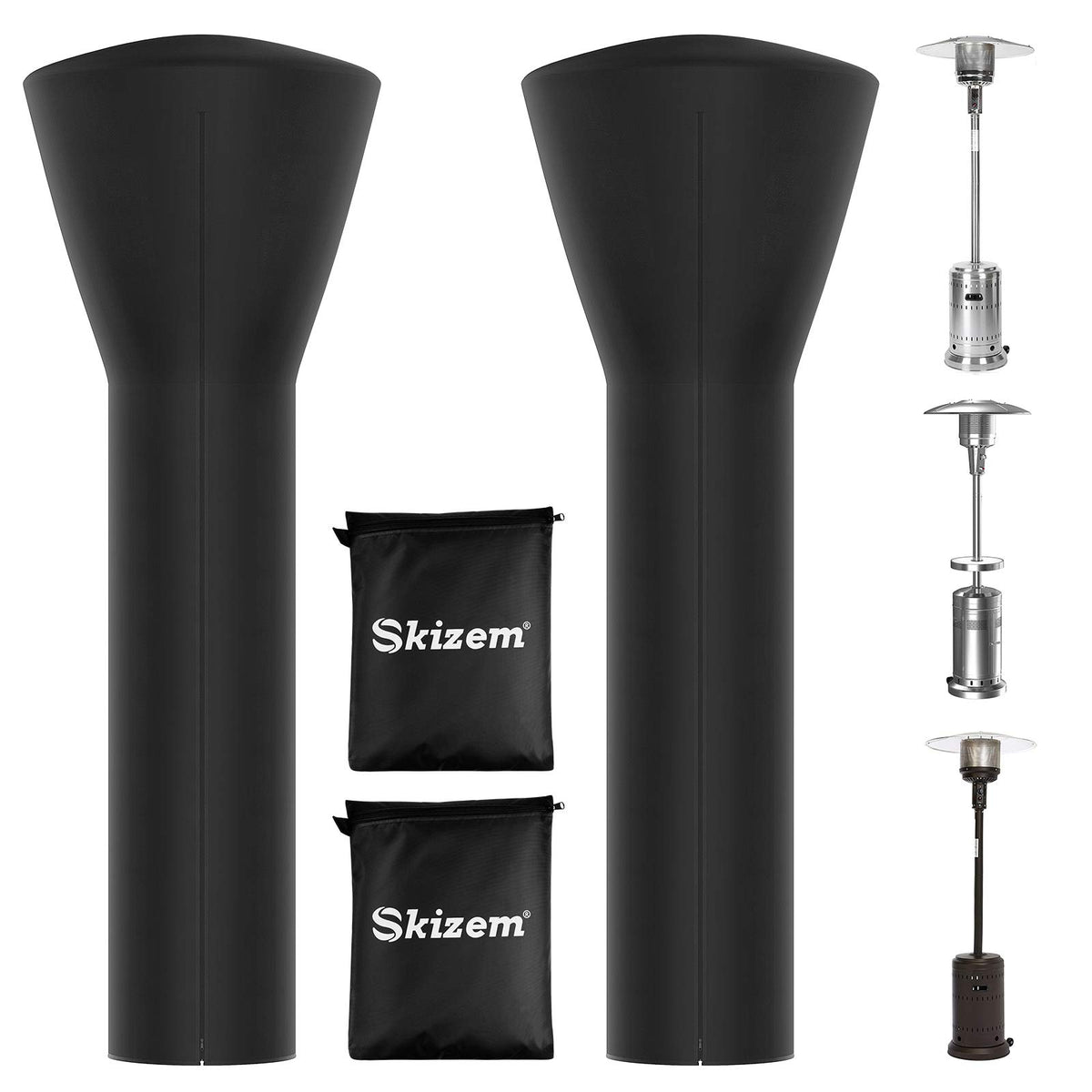 2 Pack Skizem Outdoor Patio Heater Covers With Zipper,Upgraded 420D Oxford Fabric With Pu Coating Material,100% Waterproof Windp
