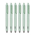Xize Sh Black Ink Pens For Writing Note Taking 0.5Mm Fineliner Silent Pressing Cute Pens,6 Count,Green Barrel