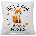 Nogrit Fox Pillow Covers,Just A Girl Who Loves Foxes Throw Pillow Cover 18X18, Fox Decor For Girl Room,Fox Gifts For Girls,Red F