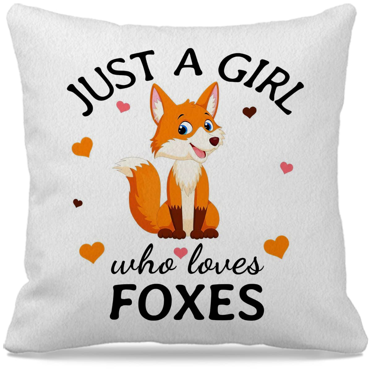 Nogrit Fox Pillow Covers,Just A Girl Who Loves Foxes Throw Pillow Cover 18X18, Fox Decor For Girl Room,Fox Gifts For Girls,Red F
