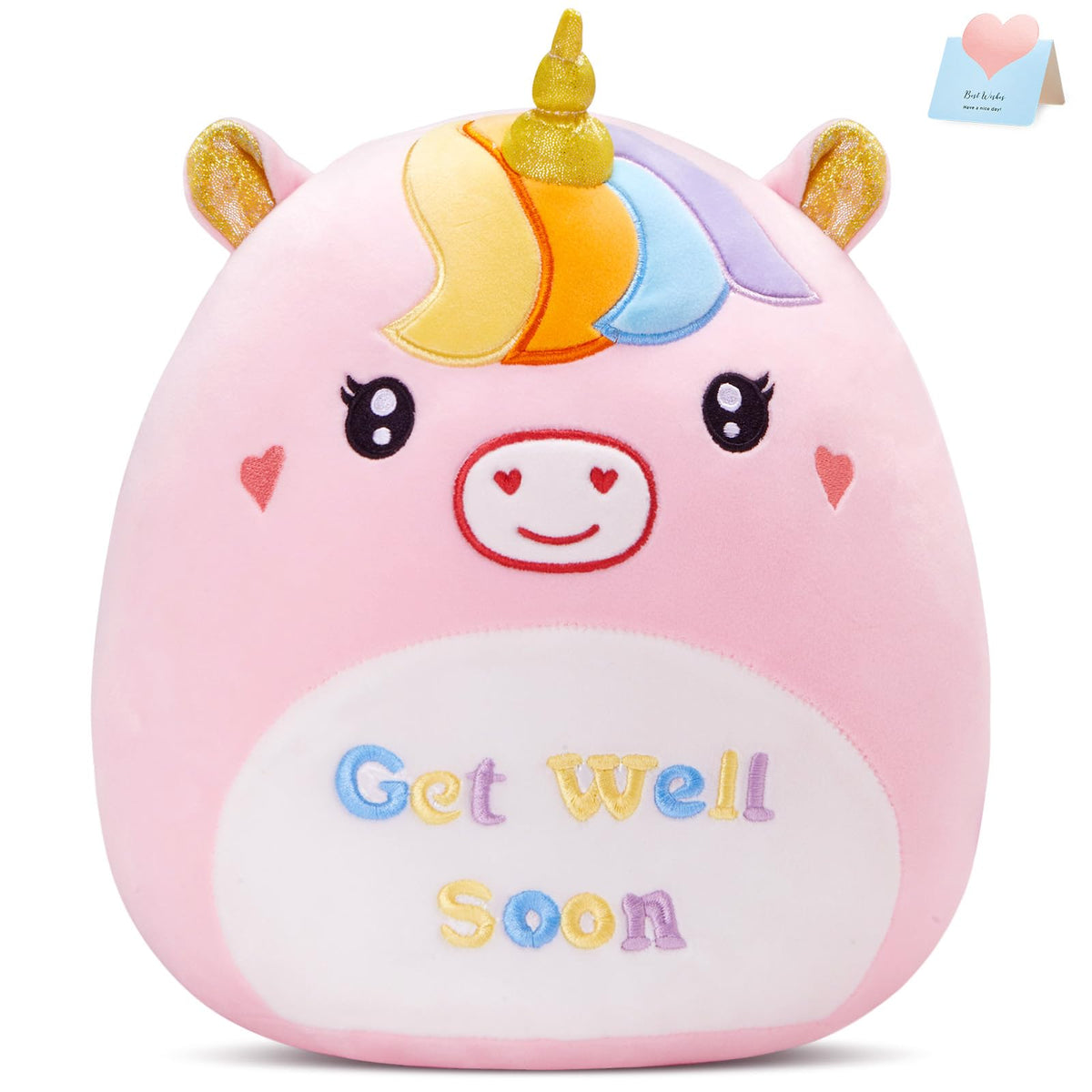 Cozyworld 12 Get Well Soon Unicorn Plush Pillow,Get Well Soon Gift For Women Girls Kids Patient,Soft Cute Unicorn Stuffed Animal